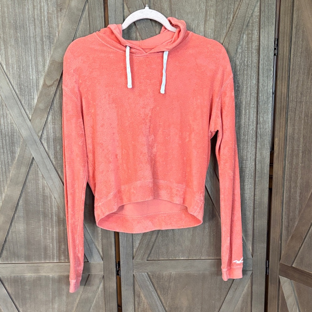Hollister Coral Pullover Hoodie Top XS